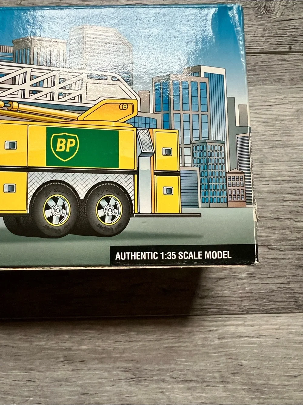BP Yellow Ladder Fire Truck Toy with Green BP Logo